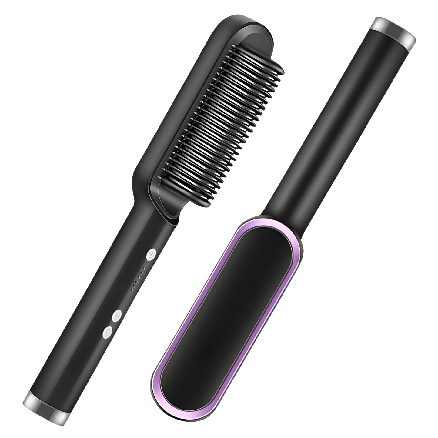 2-in-1 Hair Straightener Brush – Fast Heating Ceramic Hot Comb for Straightening & Curling | Anti-Scald, Temperature Control, 200°C Thermostatic Hair Care