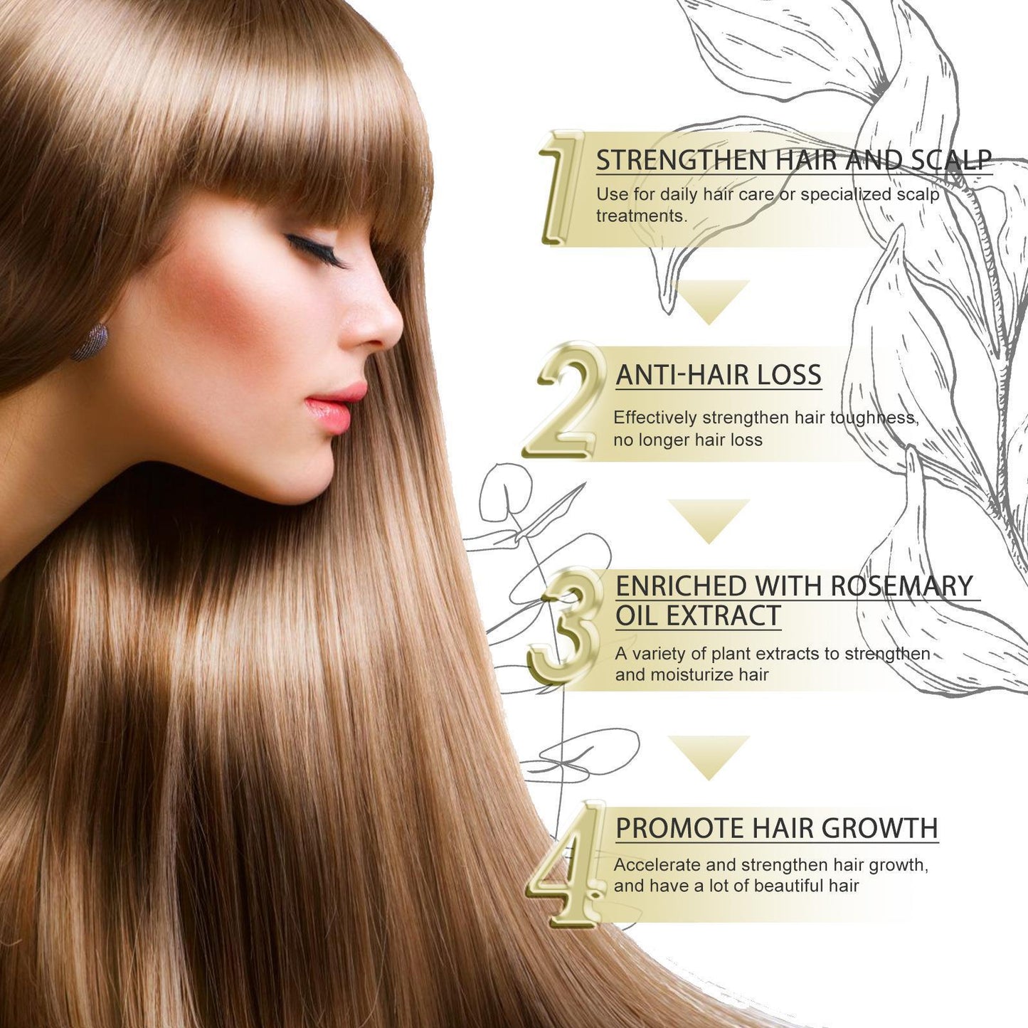 EELHOE Rosemary Dense Hair Essential Oil Hair Repair Hair Damage Prevention Soft Hair Nourishing Hair Hair Care Oil