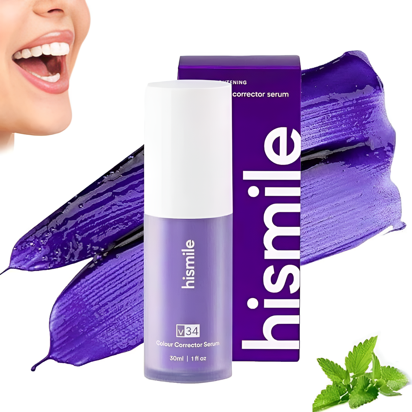 Hismile V34 Colour Corrector Serum – Purple Teeth Whitening Booster (30ml)