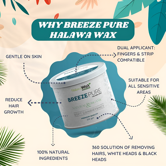 Breeze Pure Halawa Wax – Natural & Organic Soft Sugar Wax for Gentle Hair Removal (225g)